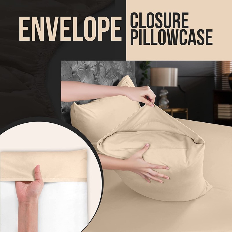 Utopia Bedding 4 & 12 Pack Microfiber Pillow Covers King & Queen gallery