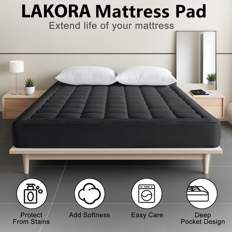 Extra Deep 3" Fluffy Mattress Topper Soft Quilted Pillow Top for Back Pain Queen gallery