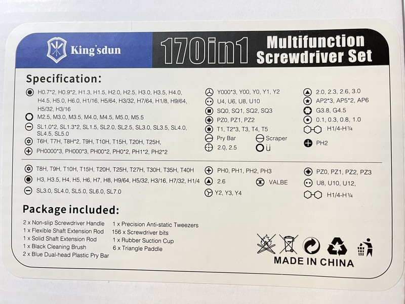 170PC ScrewdriverTorx Bit Set MAC Mini T2,T3,T4,T5,TR6,T7H,T8H,TR9,T10H MacBook gallery
