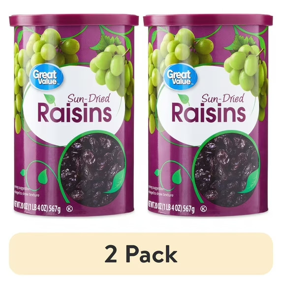 (2 pack) Great Value Sun-Dried Raisins Canister, 20 oz (1lb 4oz) 567g.. gallery