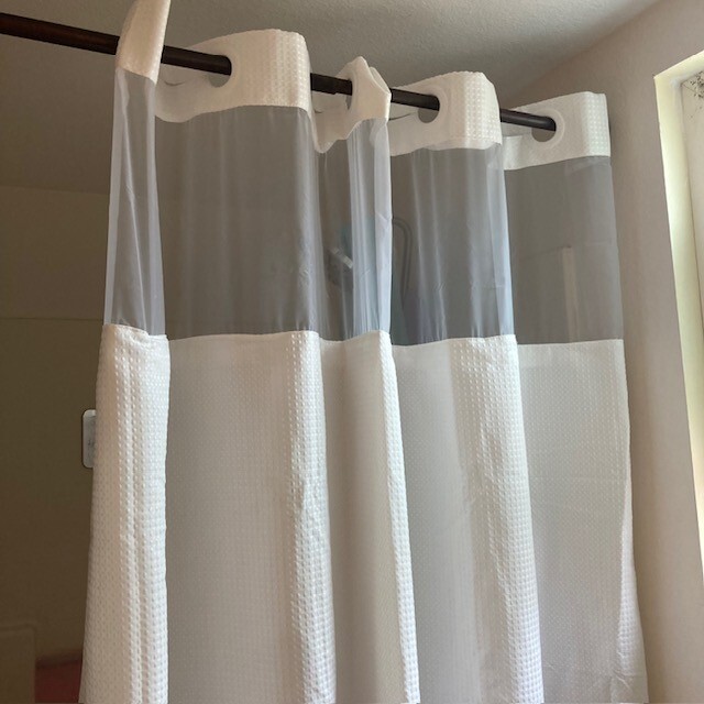 No Hook Shower Curtain with Snap in Liner Set Less Time Waffle Shower Curtain fo gallery