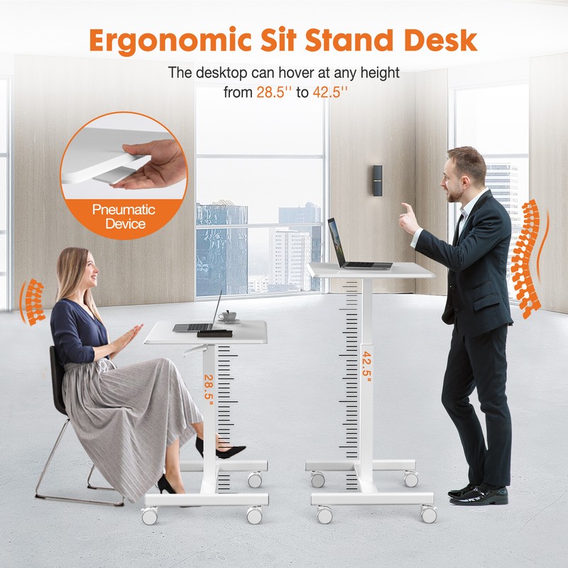Standing Desk Adjustable Height, Rolling Desk, Small Study Desk, Mobile Table gallery