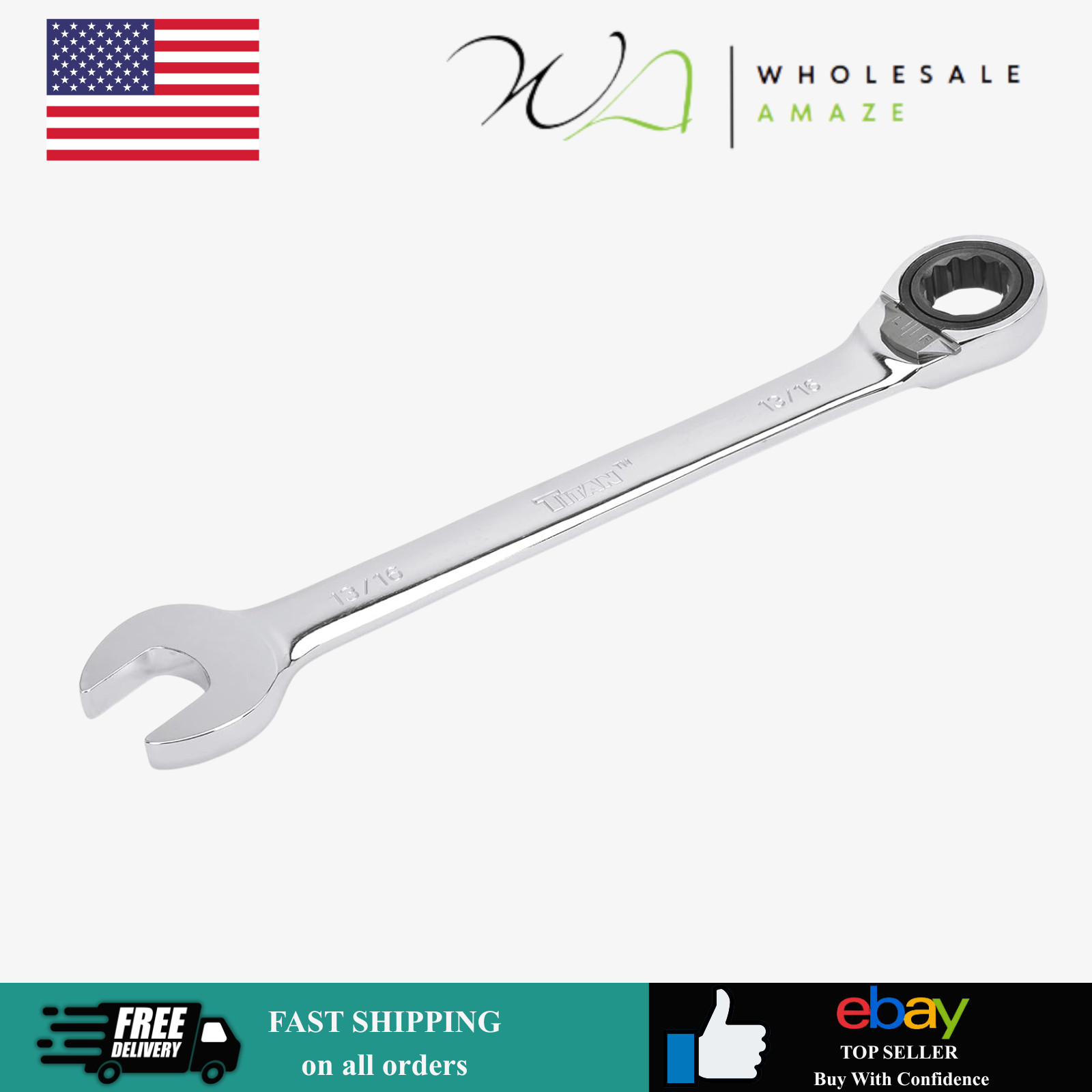 Titan 14610 13/16-Inch 12 Point 72 Tooth Reversible Ratchting Combination Wrench gallery