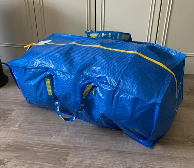 New Zippered Reusable Blue Laundry Travel IKEA Frakta Storage Bag Extra Large gallery
