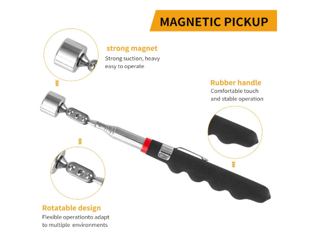 Rotatable Telescoping Magnetic Pickup Tool Extendable Magnet Stick Flexible Grab gallery
