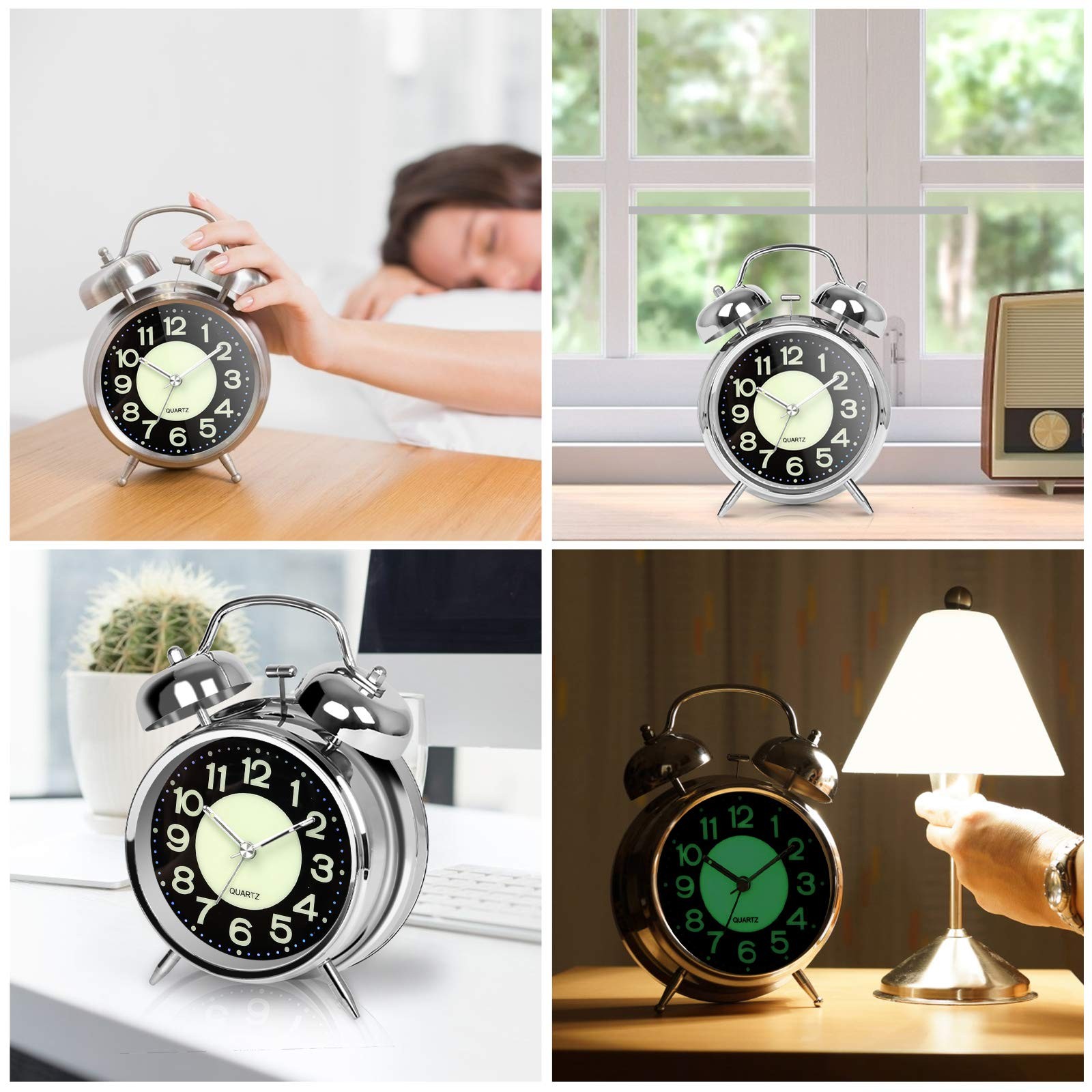 AYRELY® Super Loud Alarm Clock for Heavy Sleepers Adults,Twin Bell Retro 4 Inch gallery