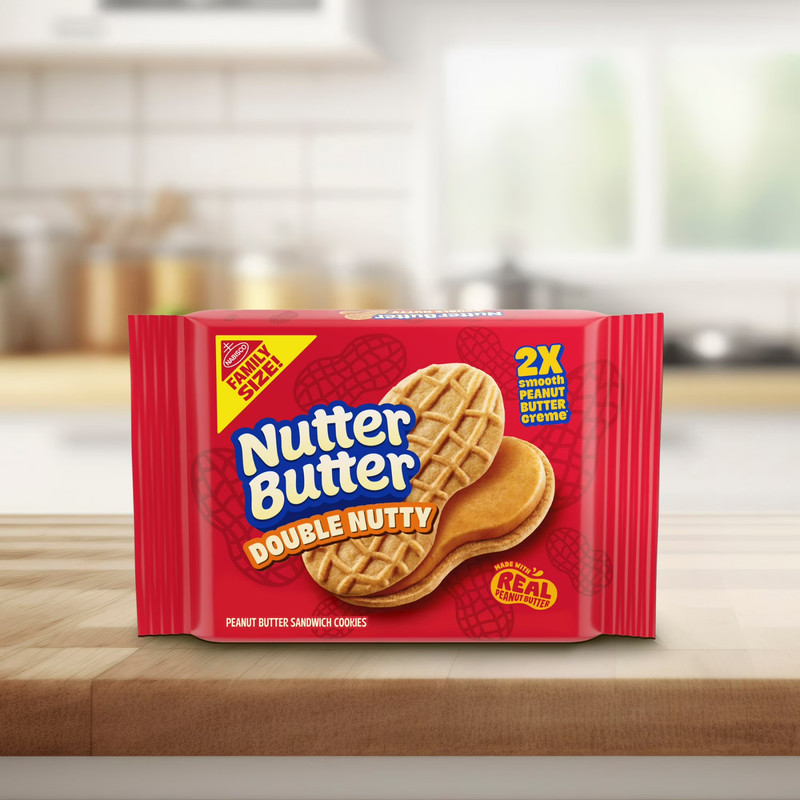 NUTTER BUTTER Double Nutty Peanut Butter Sandwich Cookies Family Size, 15.27 oz. gallery
