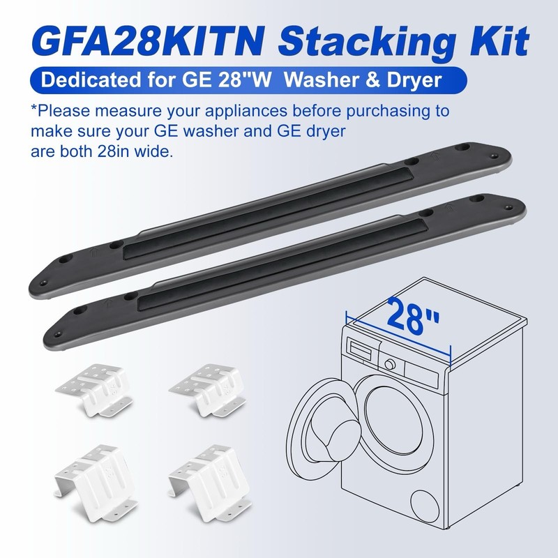 GE 28 in. Washer/Dryer Stack Bracket Kit GFA28KITN - NEW gallery