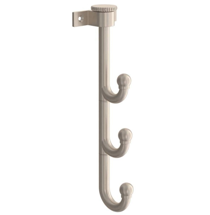 Home Decorators Collection Swivel Hook Triple Prong 10in Satin Nickel, Hook Rack gallery