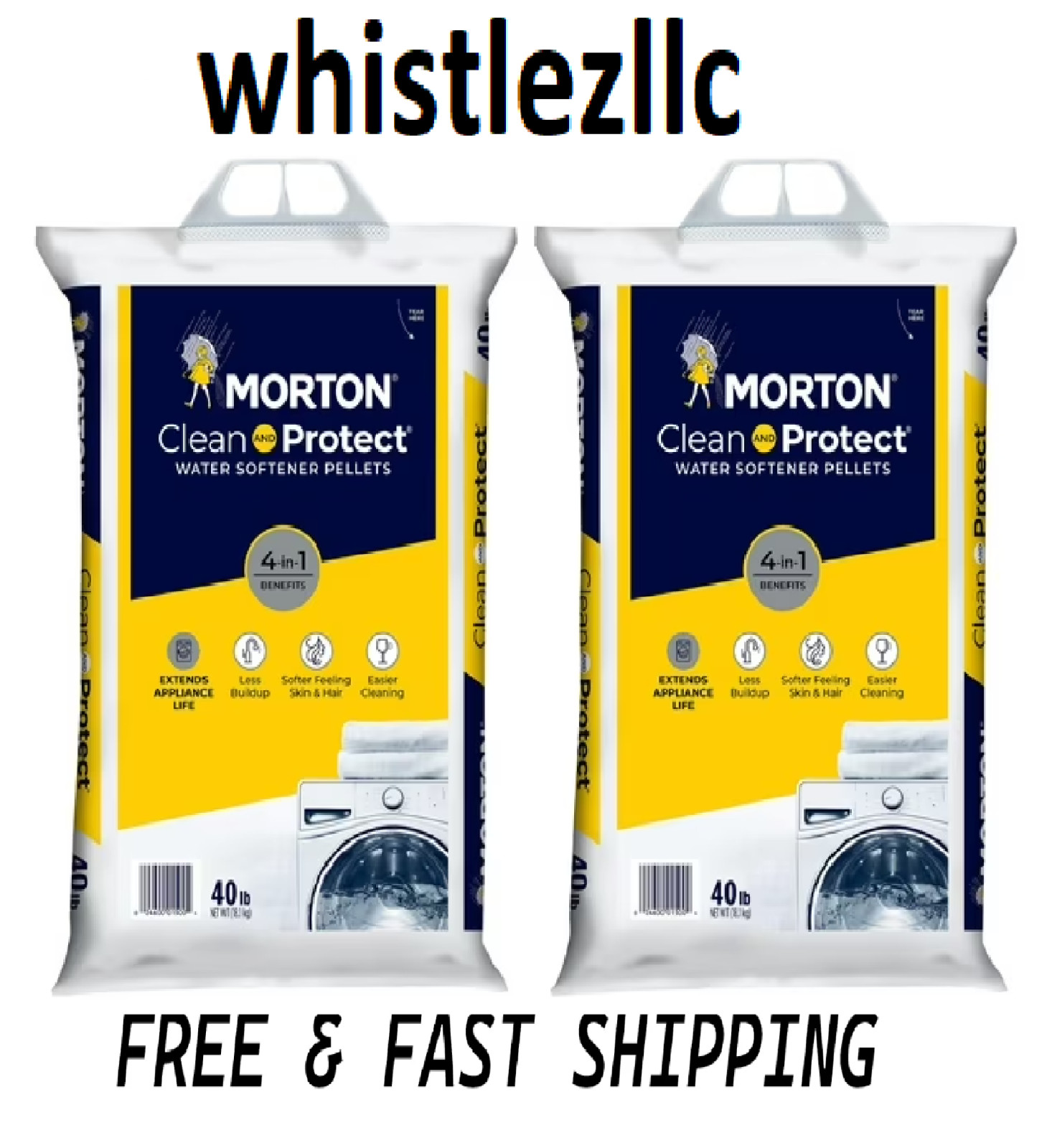 Morton Salt Clean and Protect Water Softener Salt Pellets, 40 lb. Bag (2 PACK ) gallery