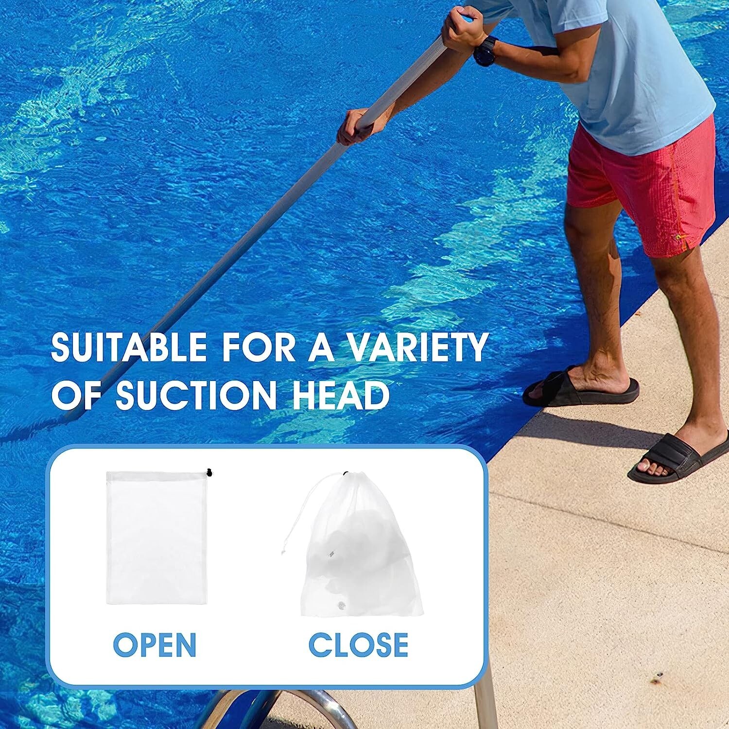 4 Pool Vacuum Filter Bag, Pool Cleaner Bag for Aquariums Ponds, 9 x 14 Inch gallery