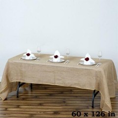 60×126-Inch RECTANGULAR Natural Brown Burlap Tablecloths Catering Home Party