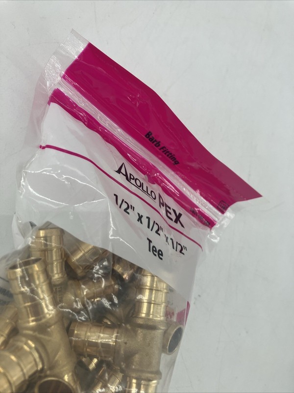Apollo 1/2 in. Brass PEX-B Barb Tee Model # APXT1210PK (10 Count) Ships Fast gallery