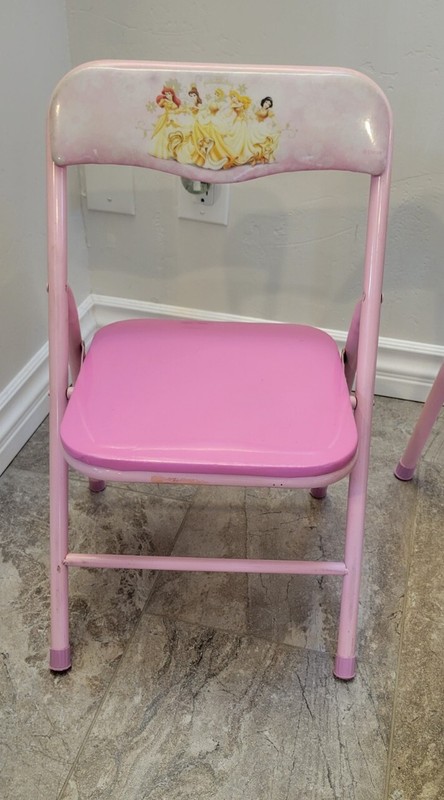 Child Disney Princess Activity Folding Table Set with 2 Kids Chairs Vintage gallery