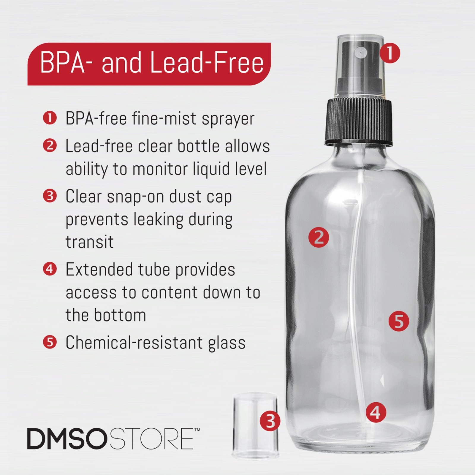 DMSOSTORE Glass Spray Bottle Set, 8 oz, BPA-Free Fine Mist Sprayer, 2-Pack gallery