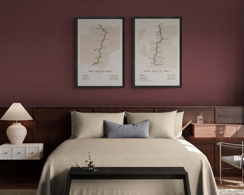 Two Moors Way Map Print | Devon Coast to Coast Trail Poster | England Hiking Map gallery