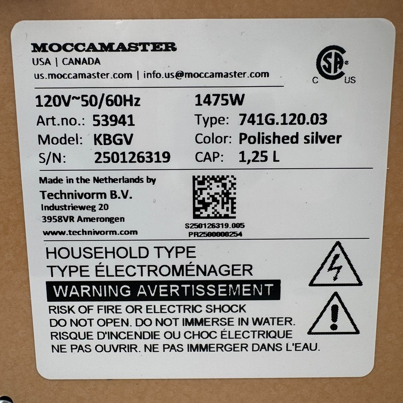 Technivorm Moccamaster 53941 KBGV Select 10-Cup Coffee Maker, Polished Silver gallery