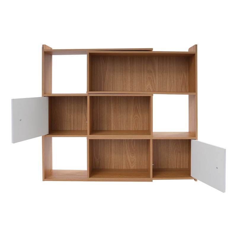 3-tier Bookshelf Stretchable Bookcase Modern Log Color Bookshelf For Home Office gallery