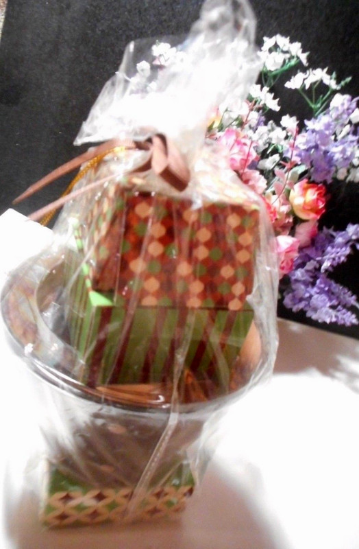 Wrapped gift ceramic coffee mug with Hot Chocolate, etc. Take a peak.. gallery