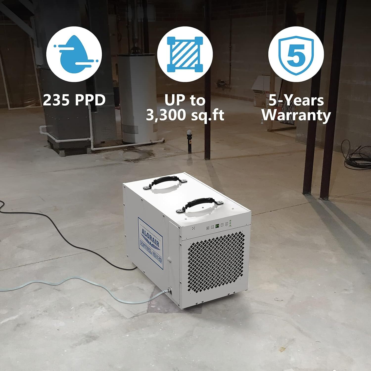 ALORAIR Sentinel HDi120 235 Pints Whole Homes Dehumidifier 3300 sq. ft. cETL gallery