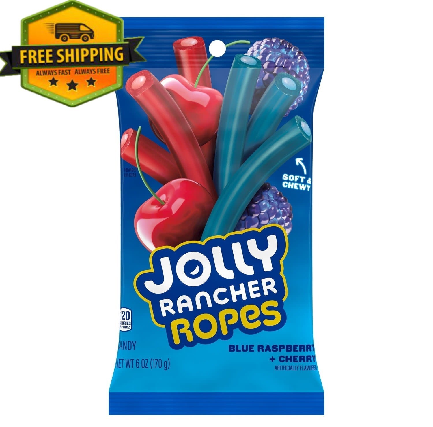 Jolly Rancher Blue Raspberry & Cherry Candy Ropes – 6 oz Bag gallery