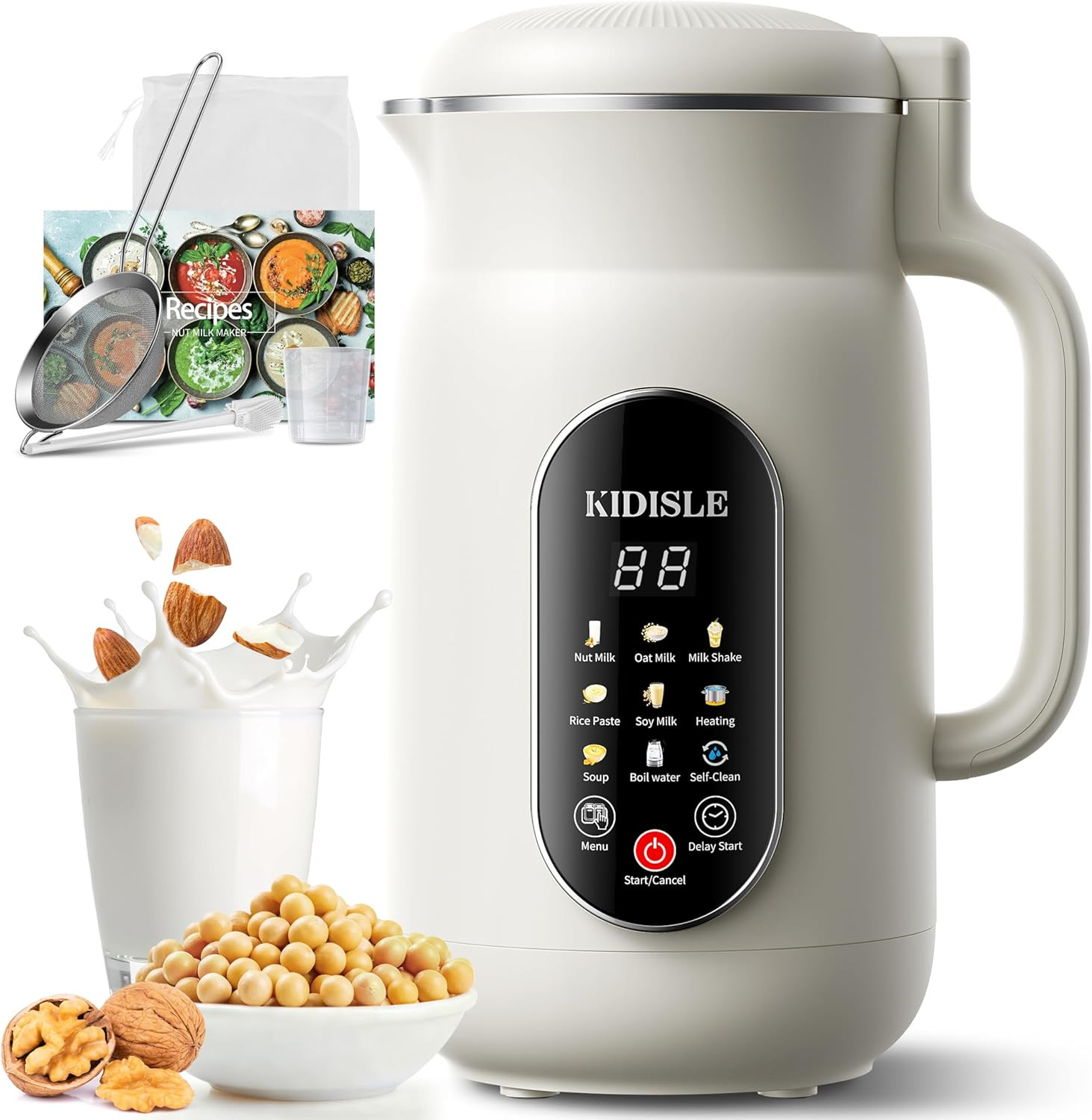 Nut Milk Maker Machine 51Oz, 10-In-1 Soup Maker with 140℉ Heating & 8H Keep Warm gallery