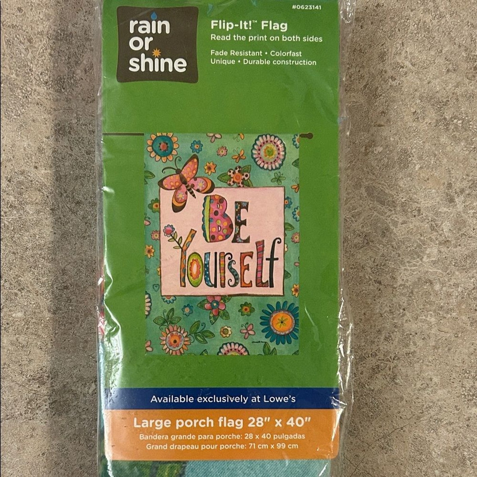 Rain or Shine Be Yourself Colorful Large Porch Flag 48x24 Butterflies gallery