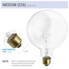 2 Pack 150G40/CL Globe Clear Bulb 120V 150W G40 Medium E26 Regular Base Dimmable gallery