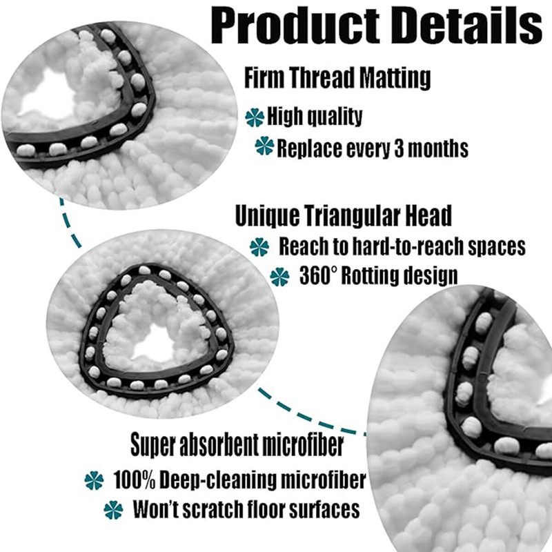 Compatible with Triangle Spin Mop microfiber mop refill for 360-degree Spin Mop gallery