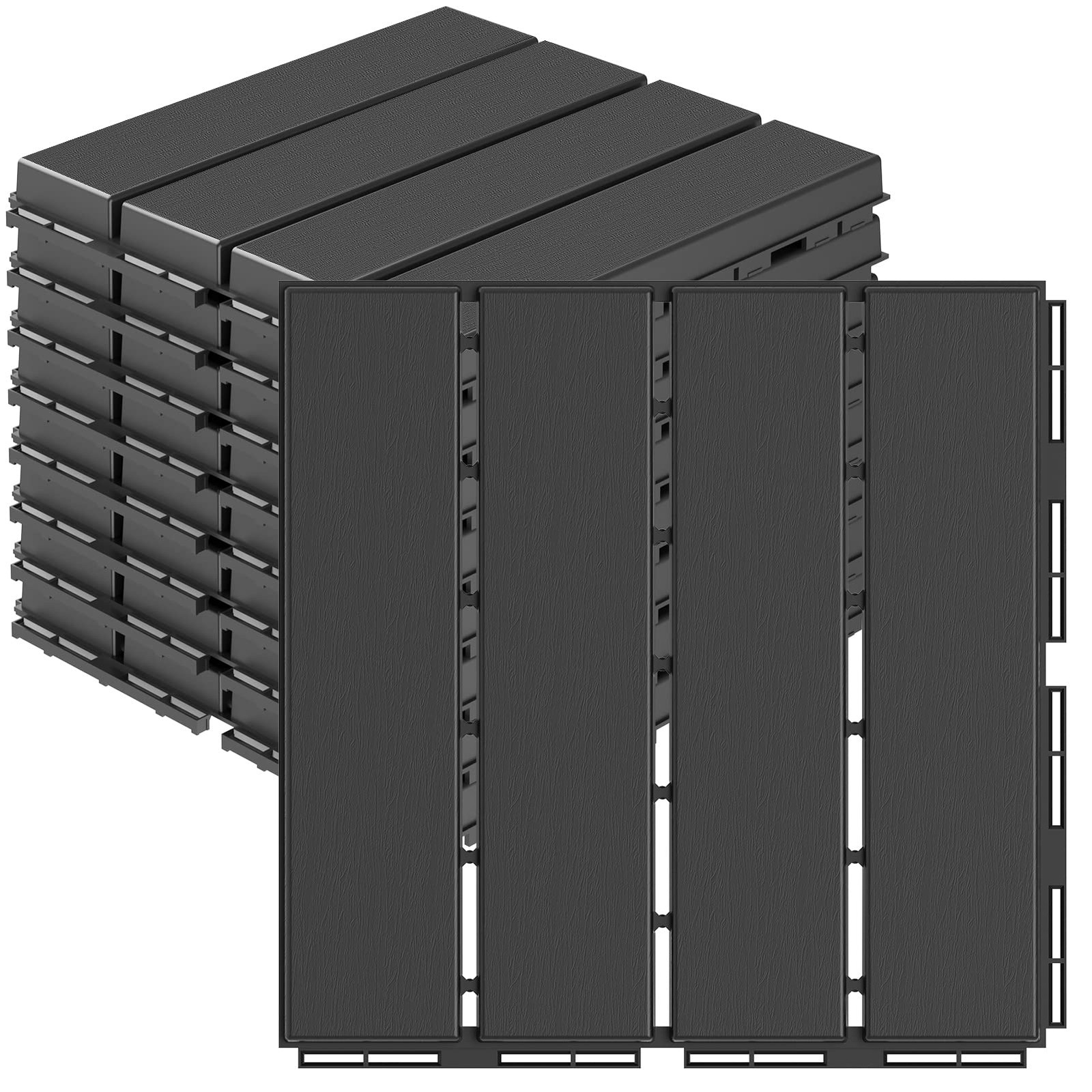 Goovilla Plastic Interlocking Deck Tiles, 9 Pack , 12x12 Waterproof Outdoor Floo gallery