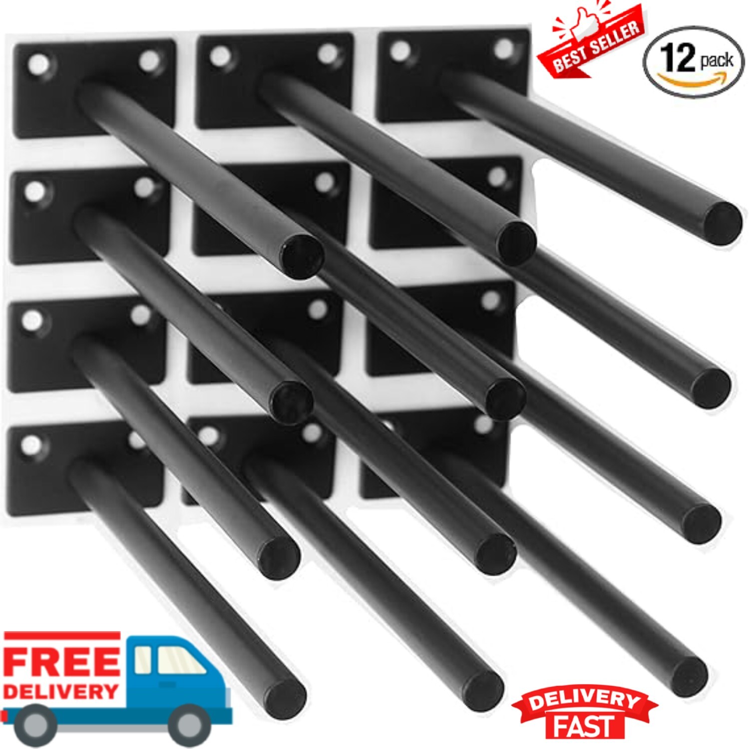8" Hidden Shelf Floating Wall Brackets Heavy Duty Metal For Wood Shelves 12 Pcs gallery