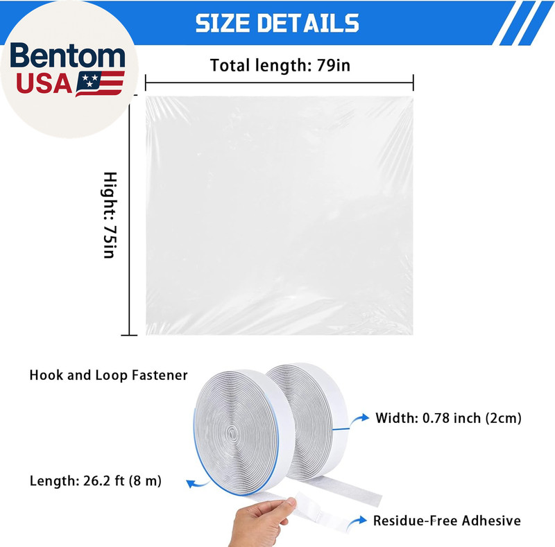 Heavy Duty Window Insulation Kit for Winter - 75 in X 79 in Clear Plastic 180㎛ T gallery