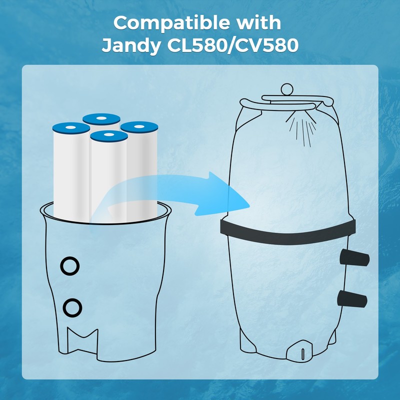 4-Pack CL580 Pool Filter Cartridge Replacement for Jandy CV580 Pleatco PJAN145 gallery