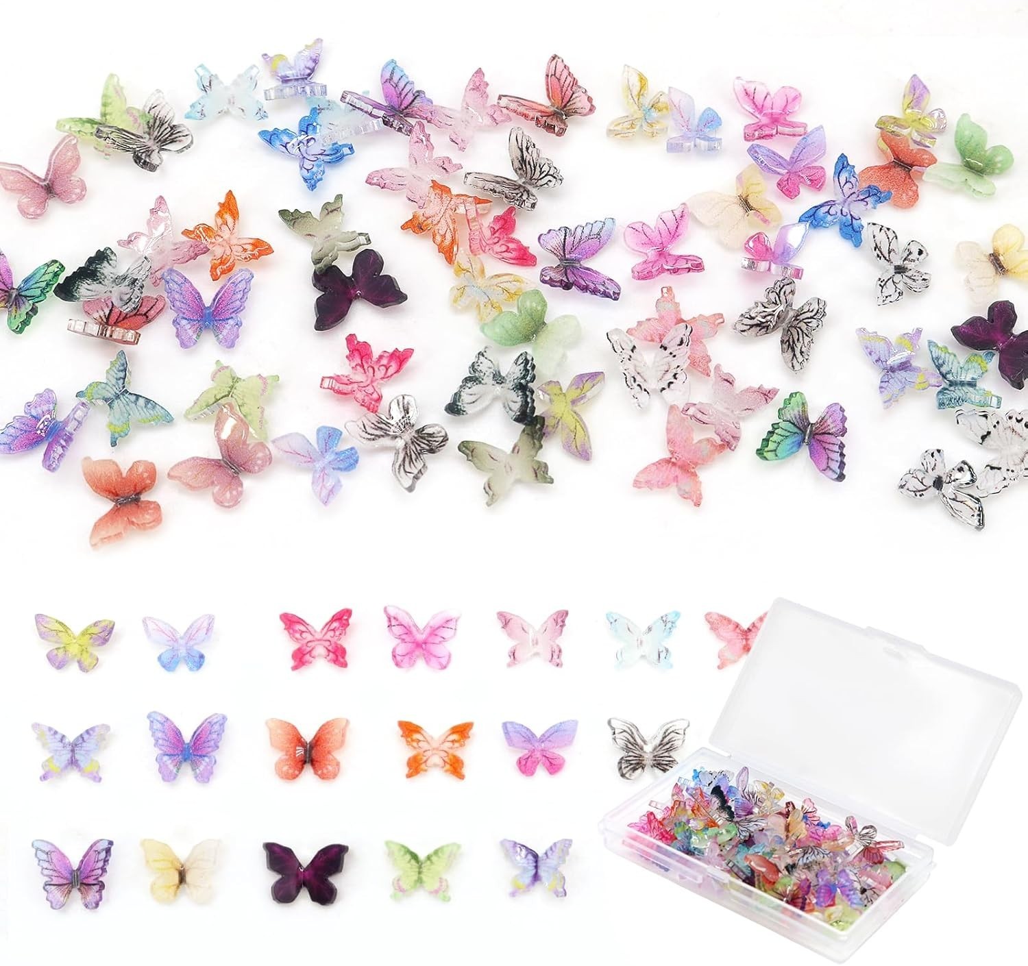 60pcs Micro Resin Butterflies, Mini Butterflies for Crafts Miniature Tiny gallery