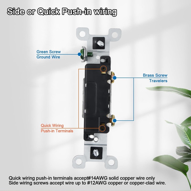 Quiet Toggle Light Switch 15a 120v Ac Residential & Commercial Grade Ul Listed gallery
