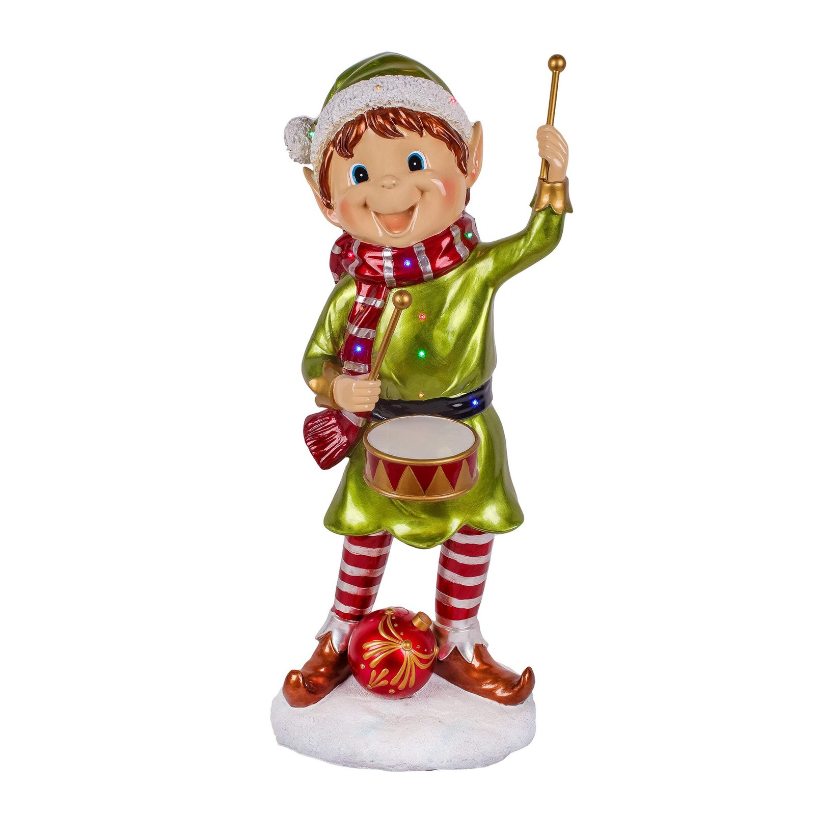 37 in. Drumming Pixie Elf with Multicolor Lights, Plug-In gallery