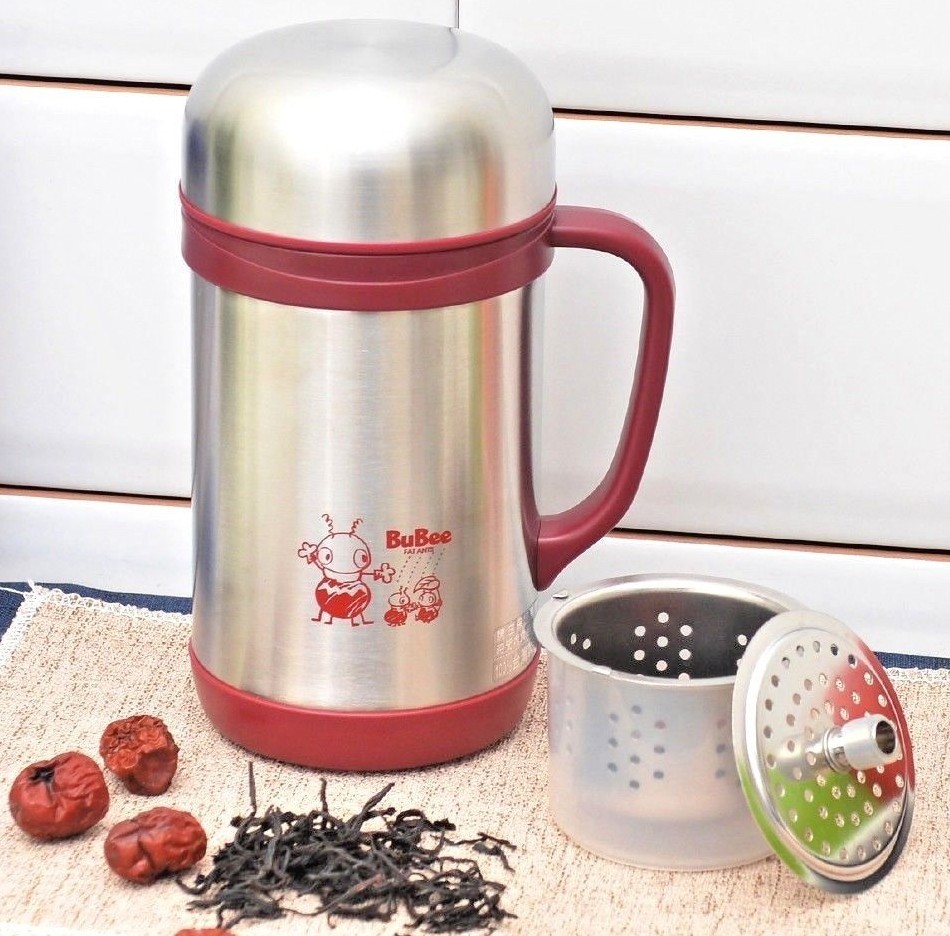 RED 600ML High Stainless Steel Thermal Vacuum 2 Layers Cup w Handle- BuBee Brand gallery