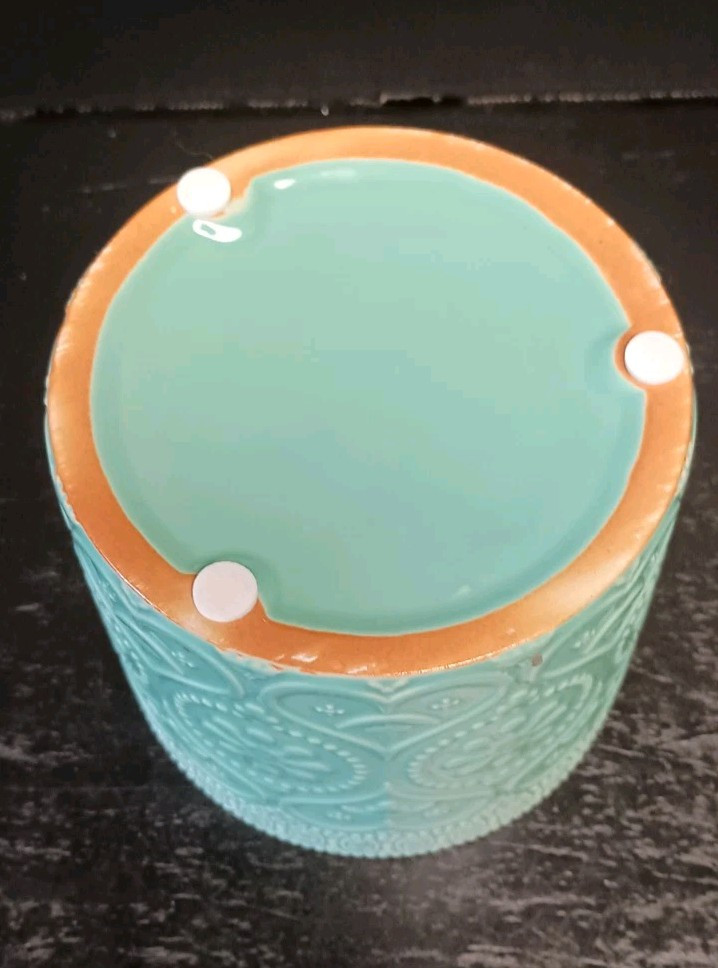 Ceramic Light Teal Green Indoor Planter Pot Or Storage Caddy 4.5" New gallery