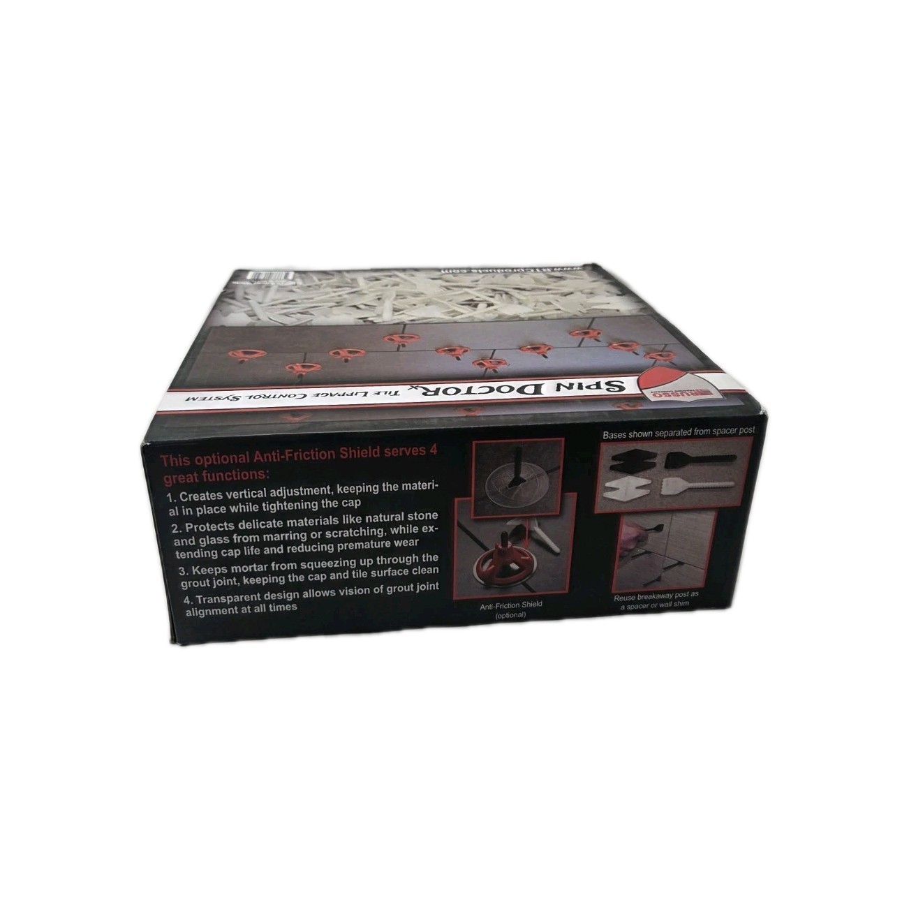 SPIN DOCTOR TILE LIPPAGE CONTROL SYSTEM 1/16" (1.5mm) WHITE THREADED POST 250pcs gallery
