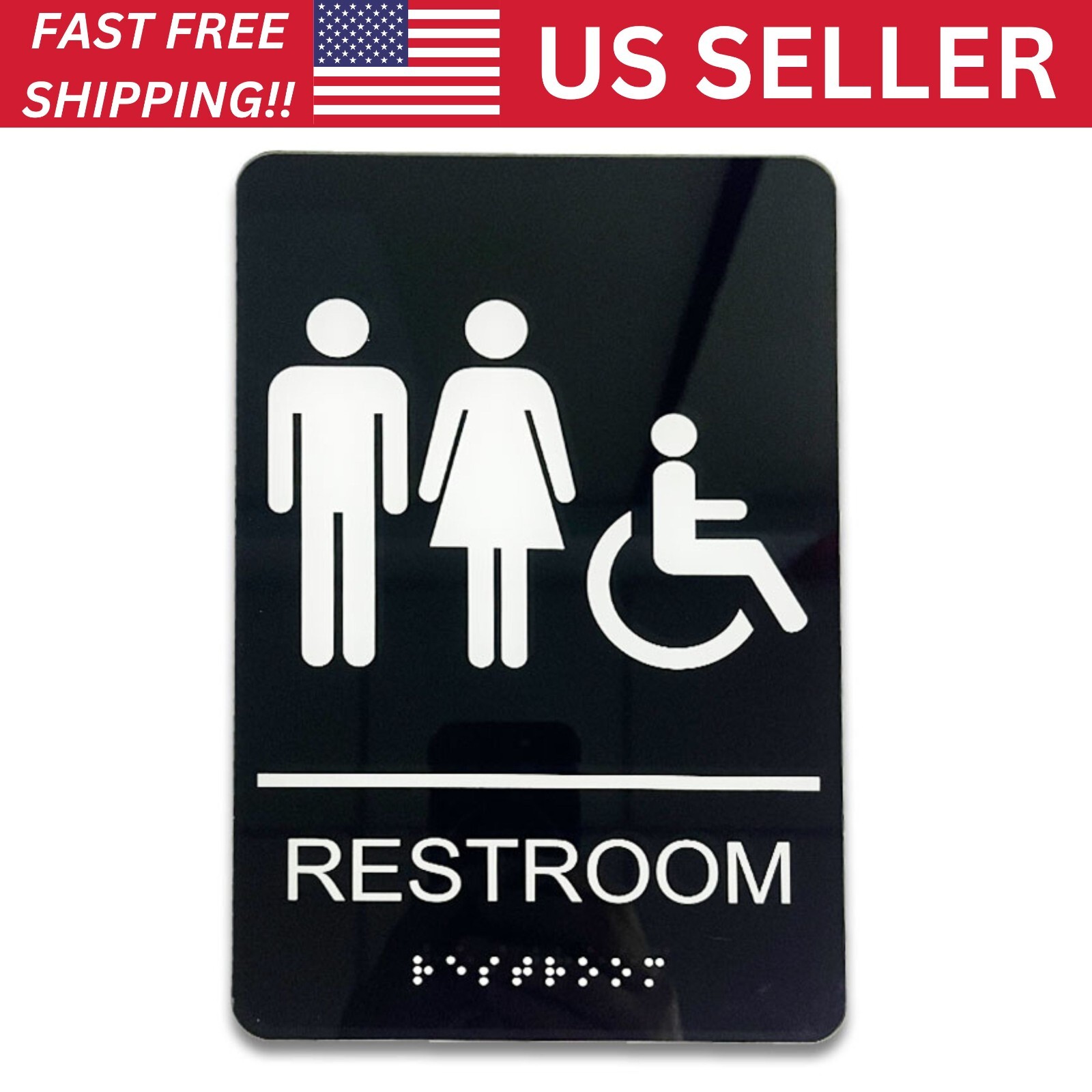 Restroom Sign, ADA Compliant with Braille (Acrylic) gallery