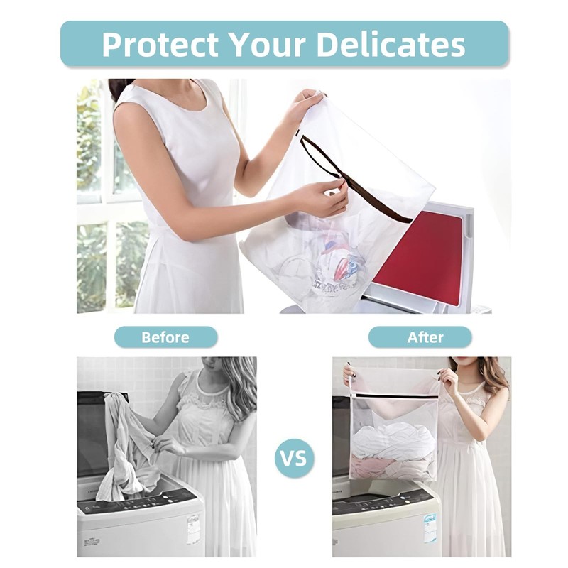 GOGOODA 3 PCS Extra Large Delicates Bag for Washing Mesh Wash Bags for Travel, gallery