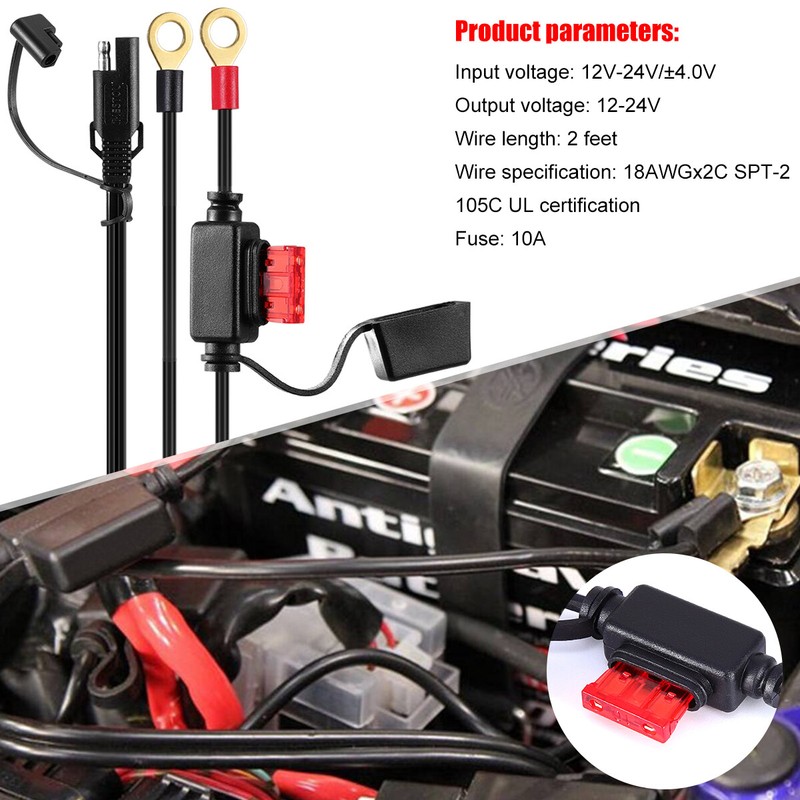 Motorcycle Battery Terminal Solar Cell Sae Connection Wire Connector Harness gallery