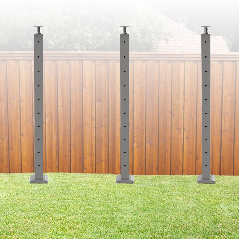 42 Inch Modern Cable Railing Post Adjustable Outdoor Deck Handrail Railing 0-90° gallery