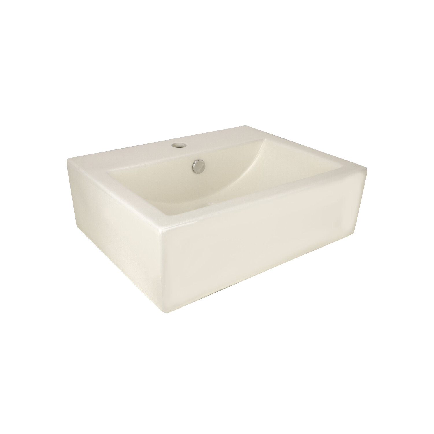 Rectangular Box Shaped Vessel Bathroom Sink 20 1/8" X 16 1/8" Ivory Porcelain gallery