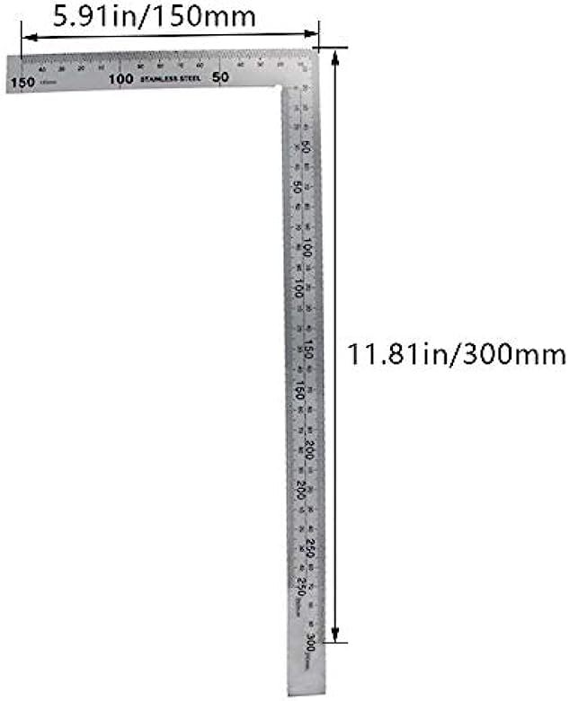 Right Angle Ruler 150—300mm Stainless Steel L Shape Ruler 90 Degree Square Tool gallery