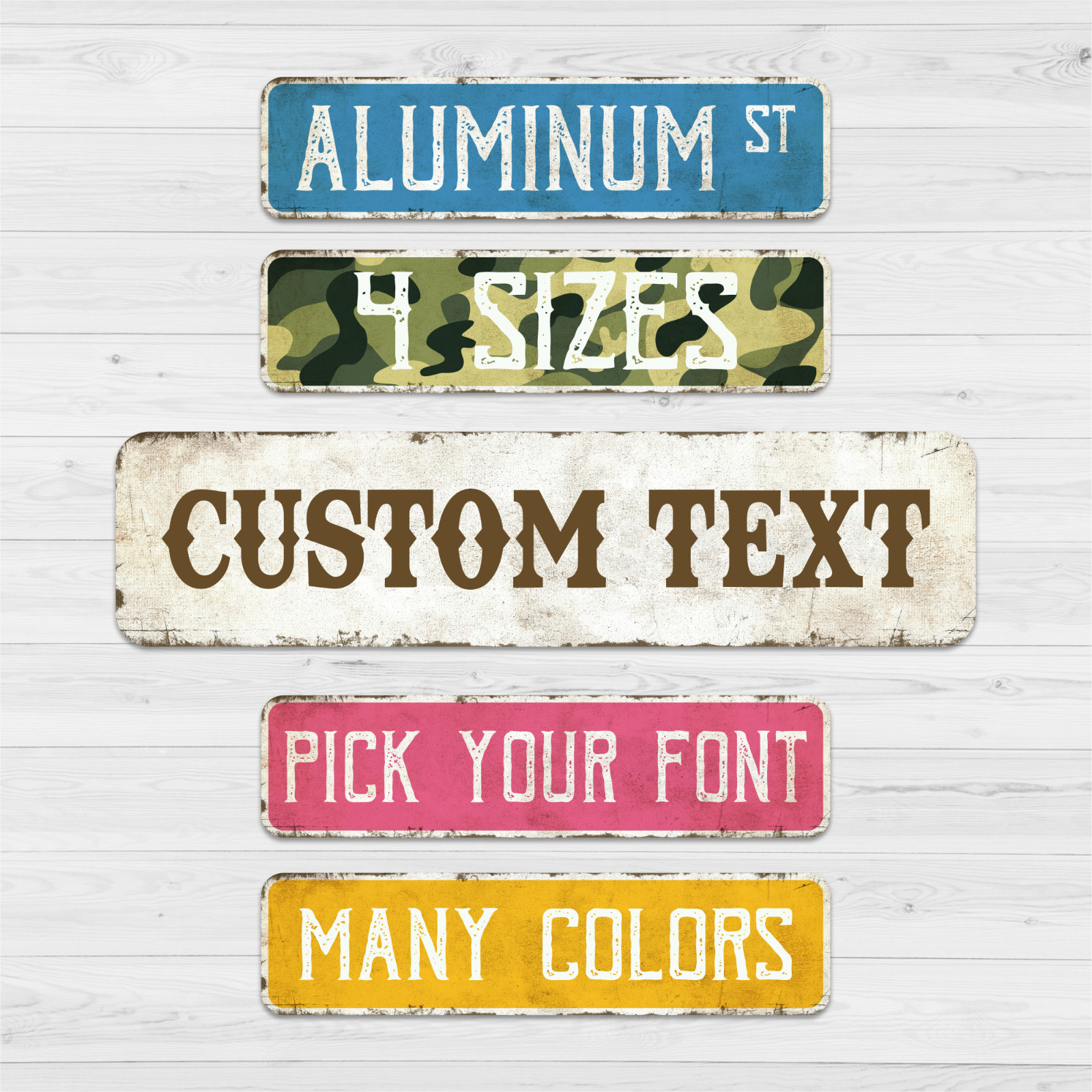 Custom Vintage Street Sign | Personalized Aluminum sign | 4 Sizes | Rustic Decor gallery