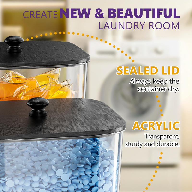 Moforoco 3 Pack Laundry Pods Container, Clear Laundry Room Organization Containe gallery