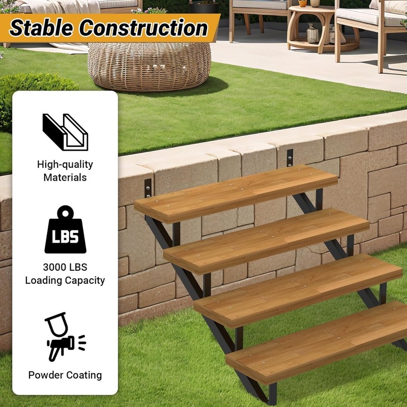 Steel Stair Step Riser 2 Pack, 4-Step Steel Stair Stringer,1 Step Stair Stringer gallery