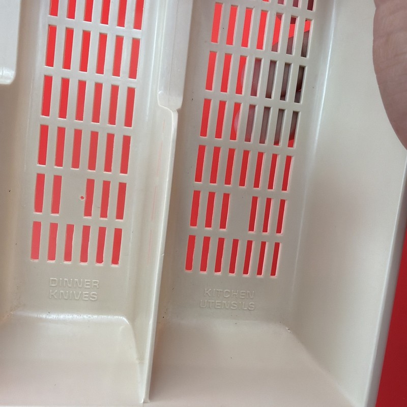 Vintage Hard Plastic Silverware Flatware Tray Organizer Off White Cream gallery