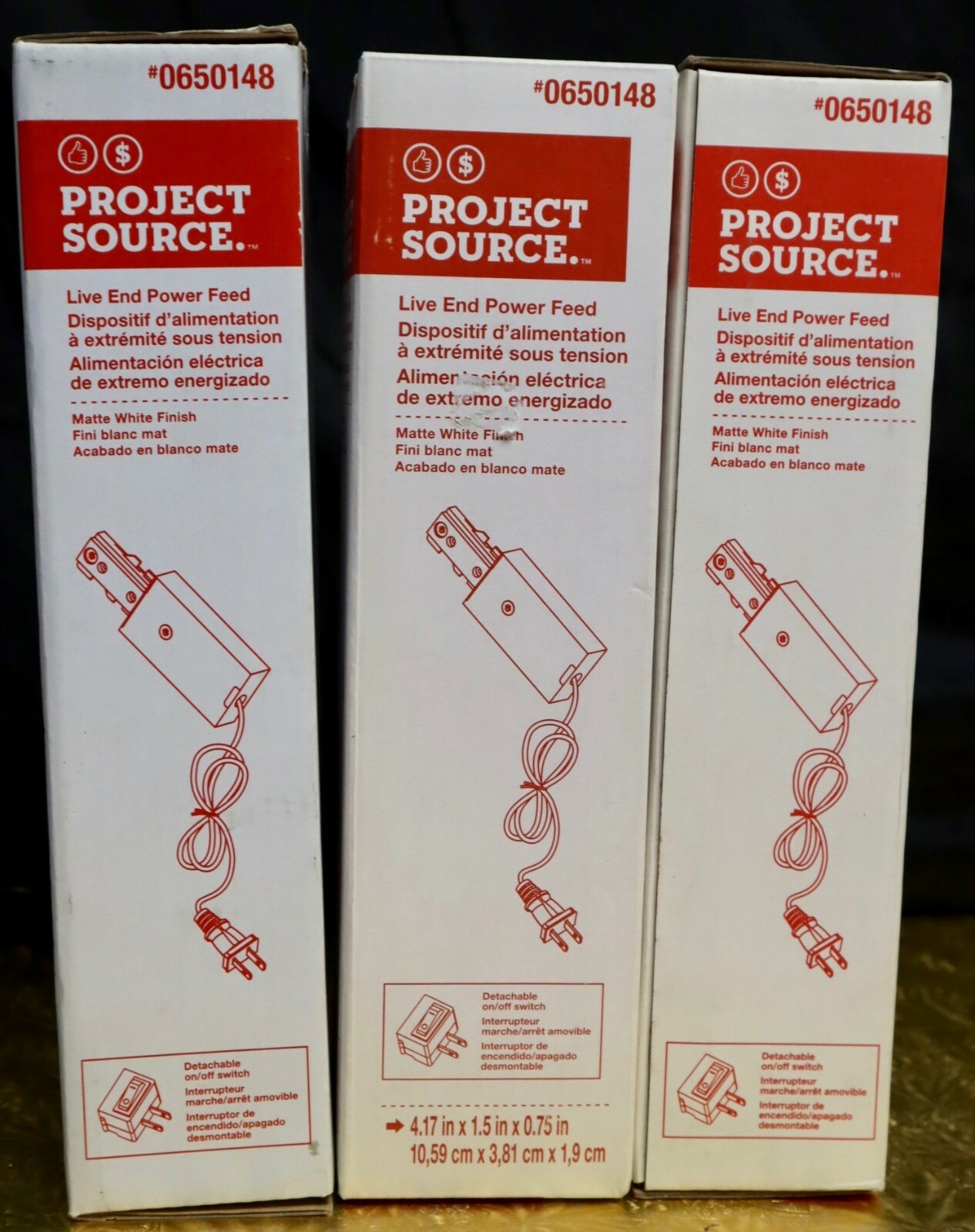 Project Source Live End Power Feed for Track Lighting Matte white 0650148. 427P gallery